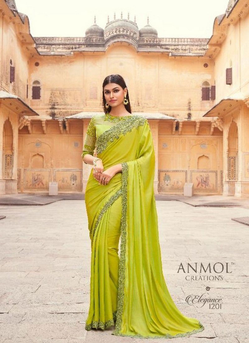 Yellow Colour Latest Fancy Designer Party Wear Two Tone Silk Heavy